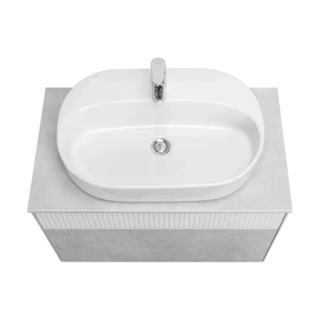 Тумба под раковину Акватон Марбл 80 1A276201MH4C0 белый матовый/слэйт фото