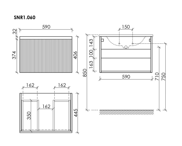 Тумба под раковину Sancos Snob R 1.0 SNR1.060W Bianco фото