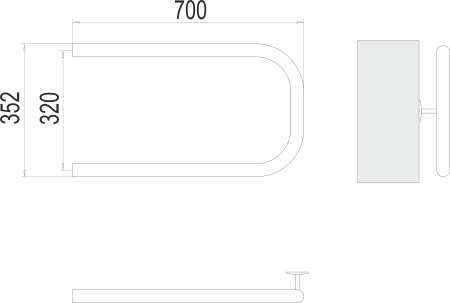 Водяной полотенцесушитель П-образный 1" 320х700 Terminus 4620768881572 фото