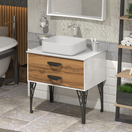 Тумба под раковину со столешницей Smile Дольче Лофт 80 00-00000657 фото