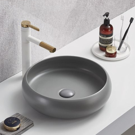 Накладная раковина Comforty 114MH 00-00012229 41x41 светло-серая матовая фото