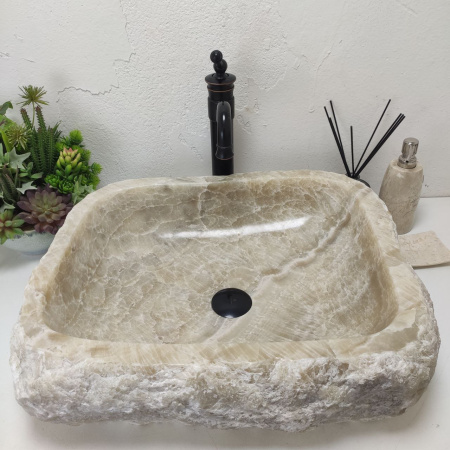 Накладная раковина из оникса Erozy Grey EO-01549 (57*49*15) фото