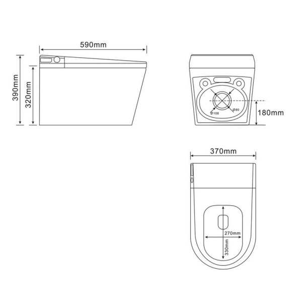 Электронный унитаз-биде импульсный Abber Bequem AC1119S с инсталляцией AC0101P фото