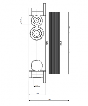 Элемент скрытого монтажа на 3 выхода Omnires Y BOXTE3F фото