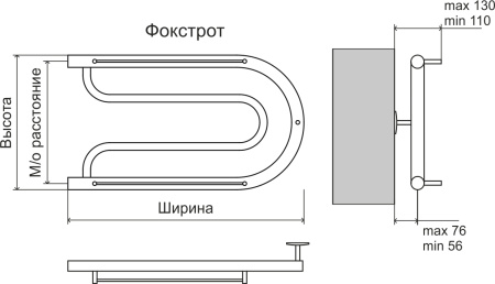 Водяной полотенцесушитель Terminus Фокстрот 4620768881251 320х700 фото