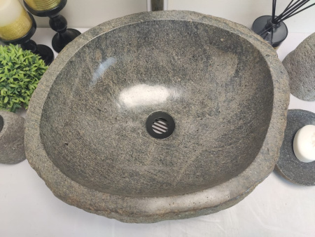 Накладная раковина из речного камня RSM0617 (43*37*15) фото