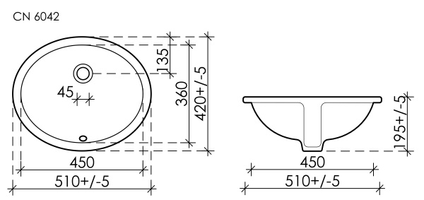Встраиваемая раковина Ceramica Nova Element CN6042 50x40 фото