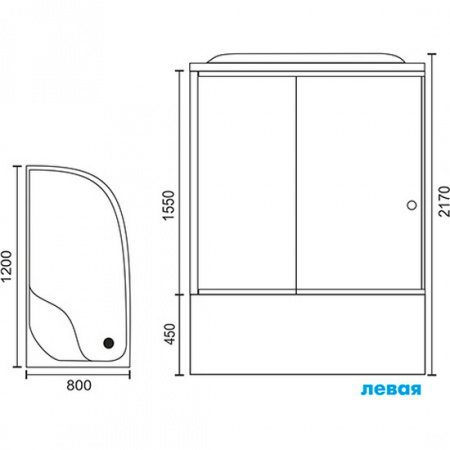 Душевая кабина Royal Bath ВК RB8120BK2-T-CH 120x80 L фото