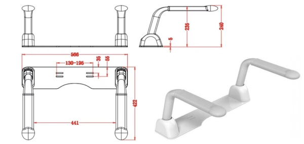 Поручни для унитаза для инвалидов и пожилых людей SantiLine SL-3013 фото