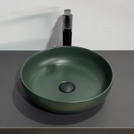 Накладная раковина Comforty 113MDG 00-00012223 36x36 темно-зеленая матовая фото