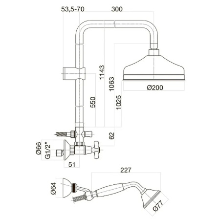 Душевая система Webert Armony AM760405010 Золото фото