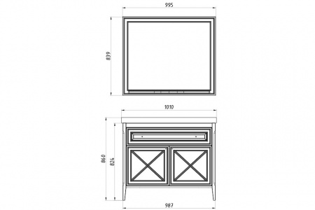 Тумба с раковиной ASB-Woodline Монте 100 10792 фото