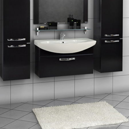 Тумба под раковину Акватон Ария 80 1A141701AA950 чёрный глянец фото