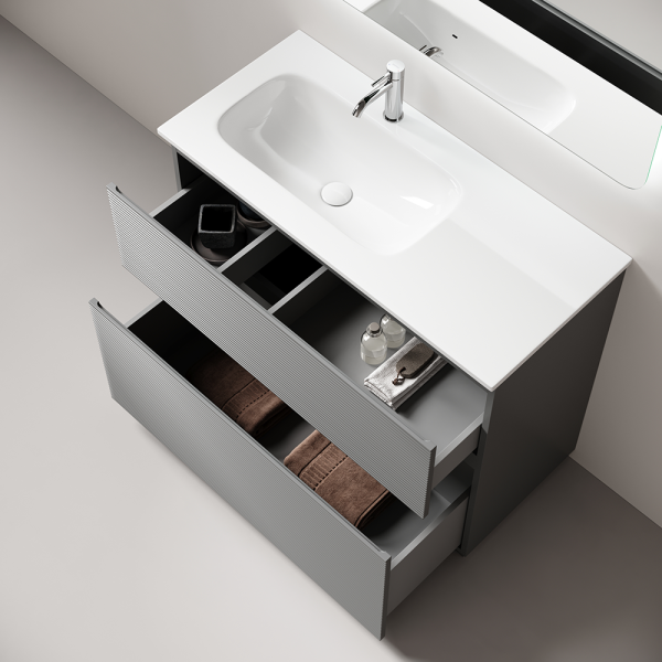 Тумба под раковину Sancos Folk Floor FL100FLES Ergraut soft фото