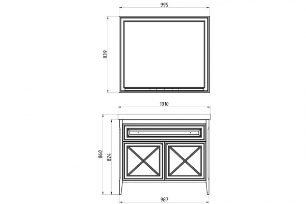 Тумба с раковиной ASB-Woodline Монте 100 10792 фото