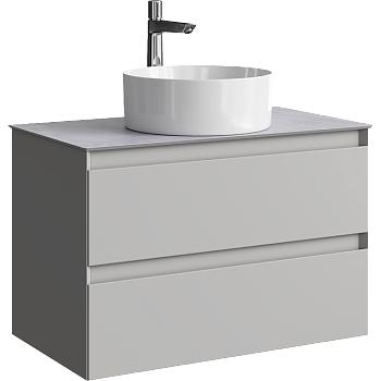 Тумба под накладную раковину Aqwella Geometria 80 GE01082ST серый туман фото