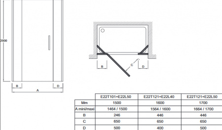 Душевая дверь Jacob Delafon Contra E22T121-GA 120 см фото