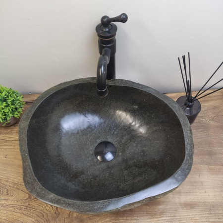 Накладная раковина из речного камня RS01133 (46*38*15) C2 фото