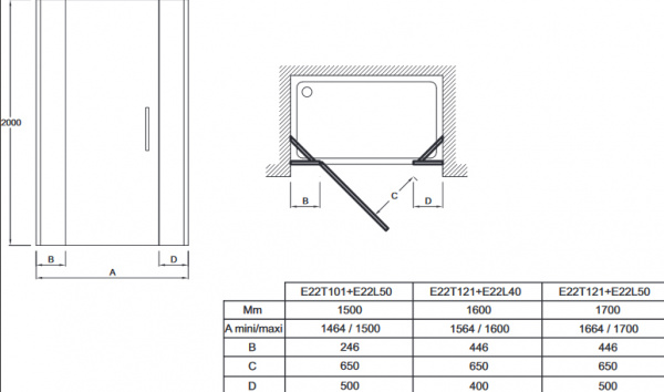 Душевая дверь Jacob Delafon Contra E22T121-GA 120 см фото