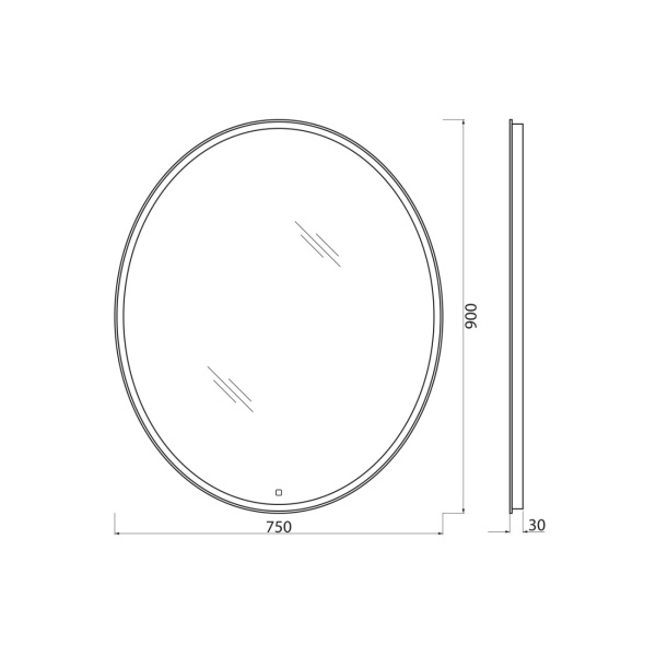 Зеркало с подсветкой и сенсорным выключателем BelBagno SPC-VST-750-900-LED-TCH 75x90 фото