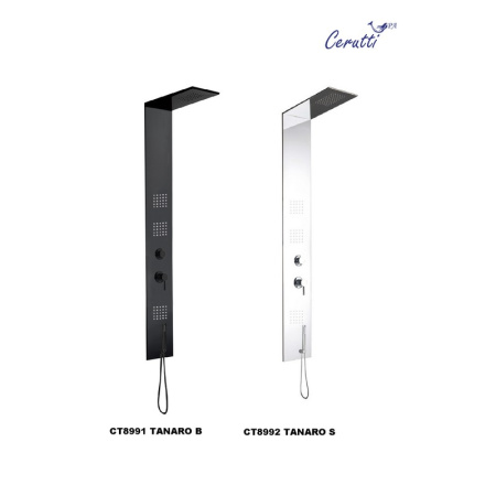 Душевая панель Cerutti SPA Tanaro СТ8991 черный глянец фото