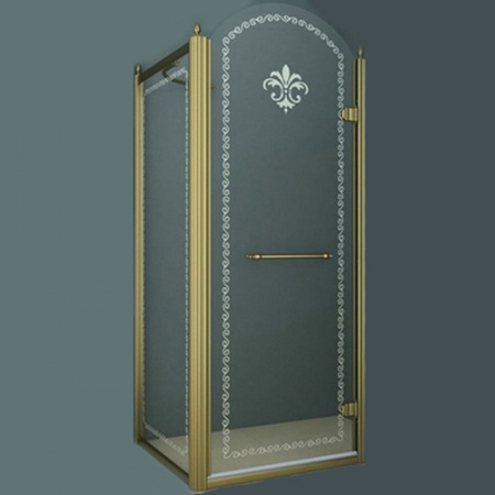 Душевой уголок Cezares Retro RETRO-A-1-90-CP-Br-R 90х90 бронза R фото