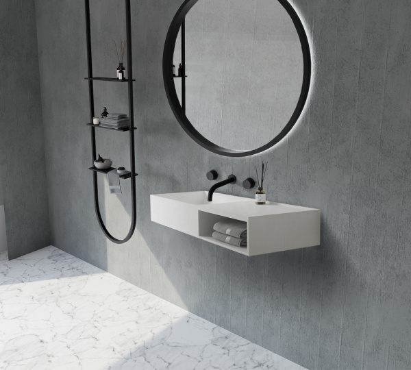 Раковина подвесная Abber Stein AS2649-1.2 120x40 белая матовая фото