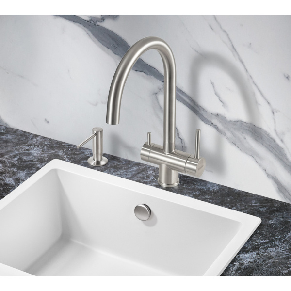 Смеситель для кухни под фильтр Milacio Ultra Vicar MCU.554.SS нержавеющая сталь фото