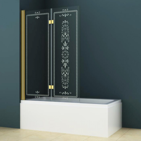 Шторка на ванну складная Cezares Royal Palace ROYAL PALACE-V-21-120/145-CP-G прозрачное стекло фото