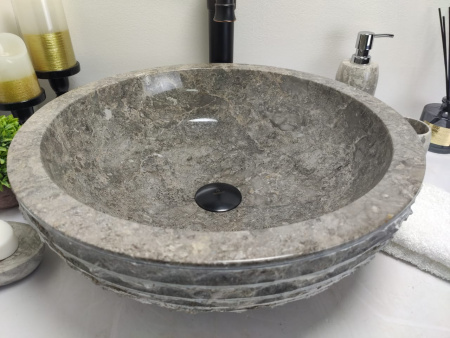 Раковина из мрамора Indo Bowl Marmo Grey Medium BM-00033 фото
