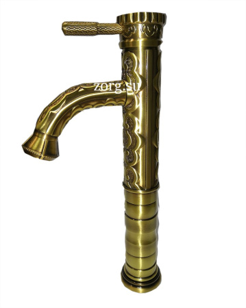 Высокий смеситель для раковины Zorg Antic A 115U-LONG-BR фото