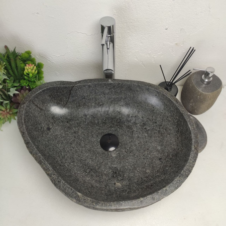 Накладная раковина из речного камня RS01379 (57*44*15) фото