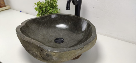 Накладная раковина из речного камня RS0814 (48*44*15) фото