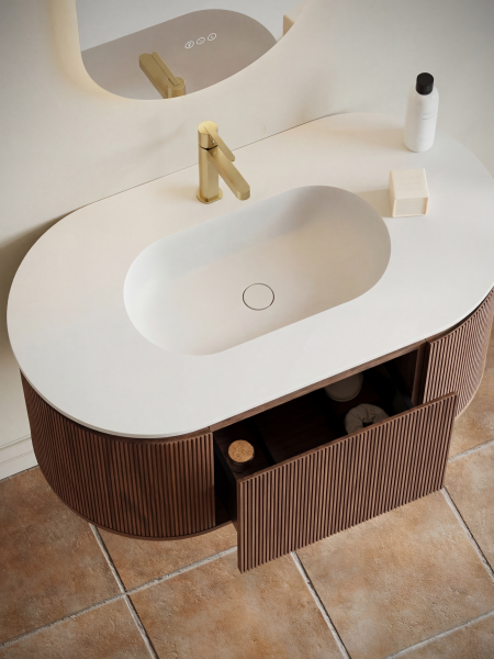 Тумба с раковиной AltroBagno Каленелла (Calenella) 1000 ALTROBAGNOCalenella1000Walnut/White фото