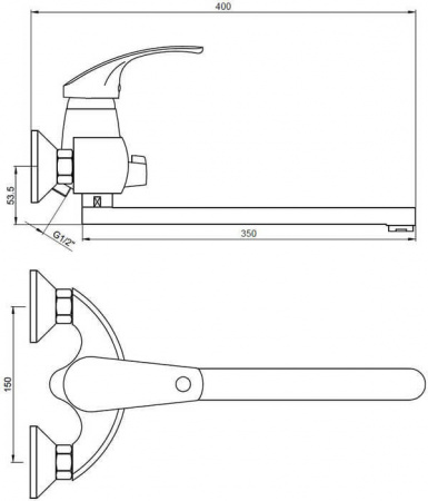 Смеситель для ванны с душем Kaiser Classic 16055B фото