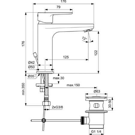 Смеситель для раковины Ideal Standard CERAFINE O BC699XG фото