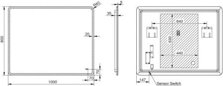 Зеркало Esbano ESMI2633KD фото