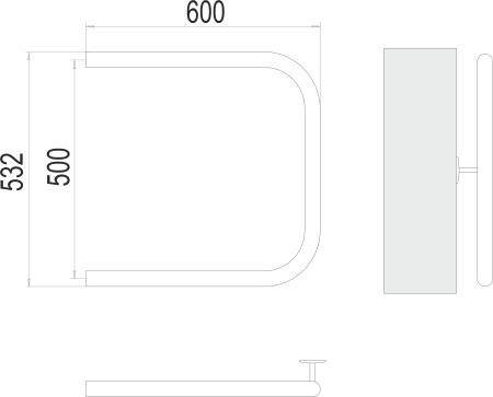 Водяной полотенцесушитель П-образный 1" 500х600 Terminus 4620768881381 фото