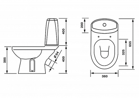 Унитаз компакт Оскольская Керамика Лея Люкс 41301130311 с бачком и сиденьем фото