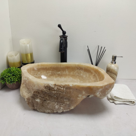 Накладная раковина из оникса Erozy Yellow EO-00549 (50*31*15см) фото