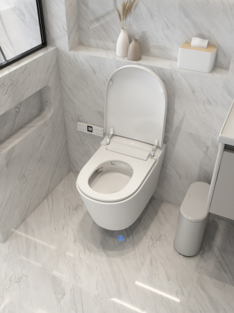 Электронный унитаз-биде импульсный Abber Bequem AC1121S белый фото