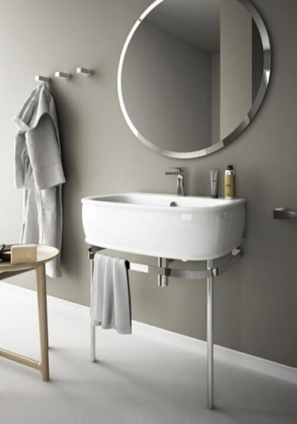 Металлическая консоль c раковиной Artceram Azuley AZA002 71 cr+AZL003 01 00 bi*1 фото