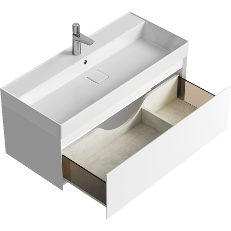 Тумба под раковину Aqwella Geometria 100 GE01101WM белая фото