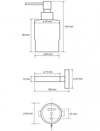 Дозатор для жидкого мыла Bemeta Dark 104109100 фото
