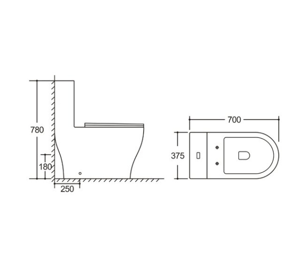 Унитаз напольный со смывом торнадо Grossman Classic GR-4488SQ с сиденьем фото
