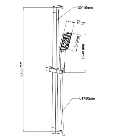 Душевой гарнитур Omnires Jimjim JIMJIM-SBL черный фото