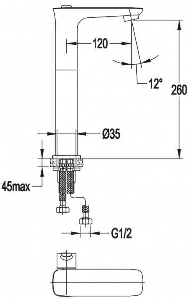 Высокий смеситель для раковины Cezares Tesoro TESORO-LC-01 фото