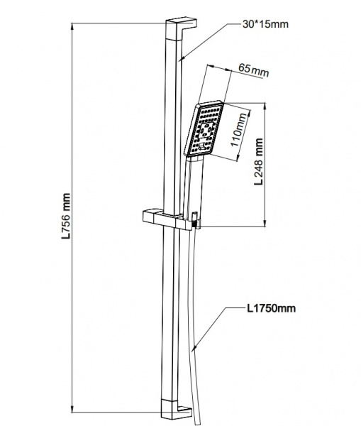 Душевой гарнитур Omnires Jimjim JIMJIM-SGR графит фото