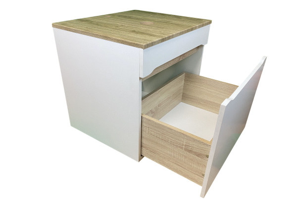 Тумба под раковину Sintesi Style STL.W7018 столешница дуб сонома / белая матовая фото