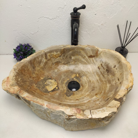 Накладная раковина из окаменелого дерева Fossil Basin OD-01230 (61*40*15) фото